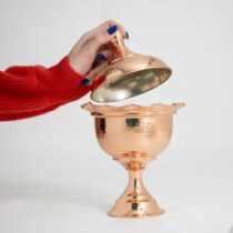 شکلات خوری مسی پایه دار رز قرمز برند زمرد - زنجان