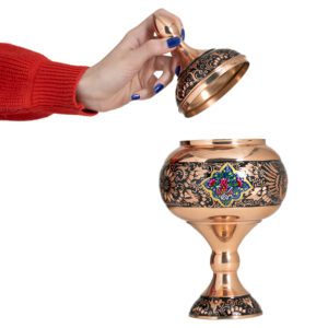 شکلات خوری ترکیبی الماس تراش و مس و پرداز سبز آبی سایز 30-اصفهان